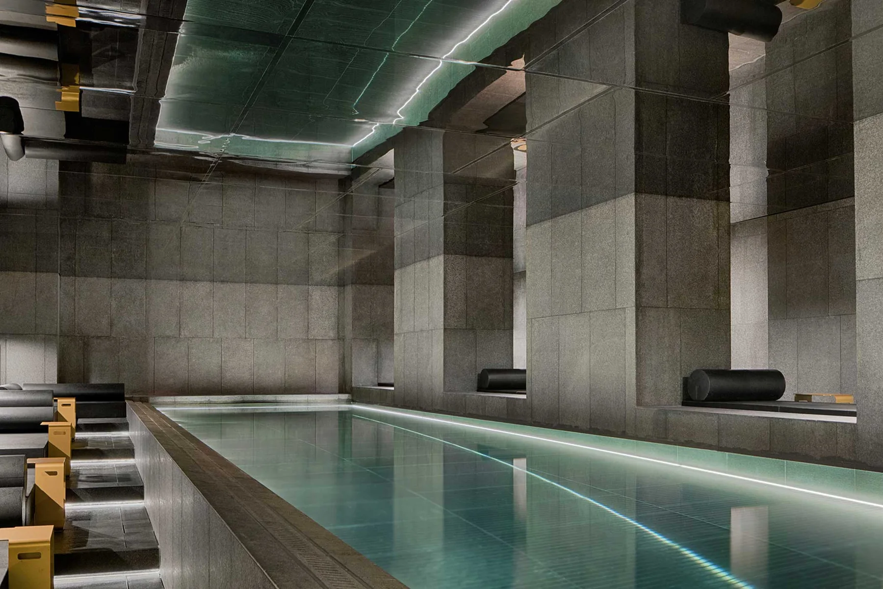Indoor pool at AWAY Spa, W Amsterdam